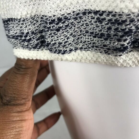 Sanctuary Sweater Womens Sz M Navy Blue Striped Textured Knit Pullover - Picture 8 of 11